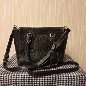 Michael Kors Selby Black Pebbled Leather Crossbody Bag